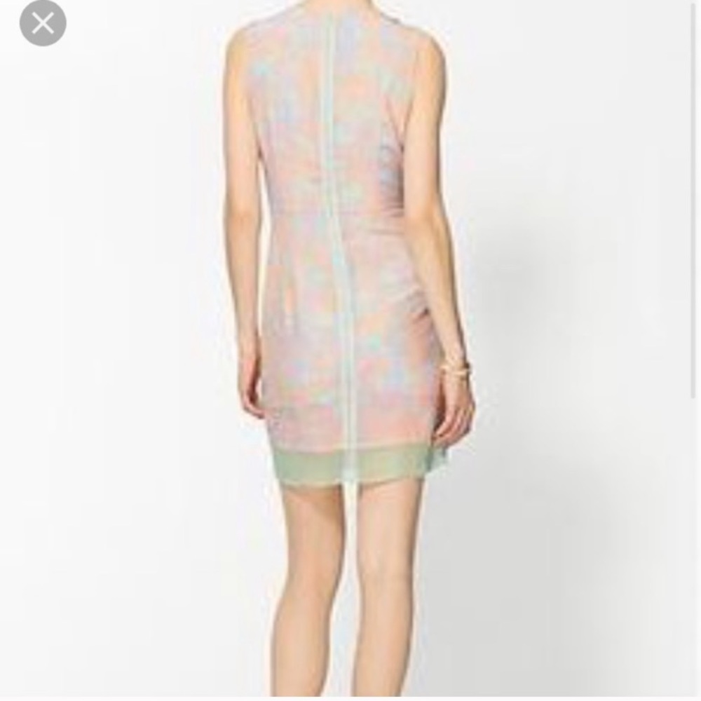 Line and Dot Pastel Monet Silk Dress. - Picture 6 of 13